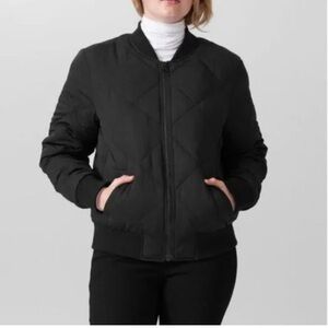 Universal Standard Sophia Black Quilted Bomber Jacket Size 18-20